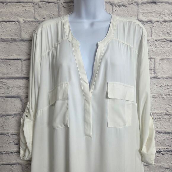 NWT Torrid Blouse Size 3X (22-24) Harper White Georgette Popover - Picture 3 of 15